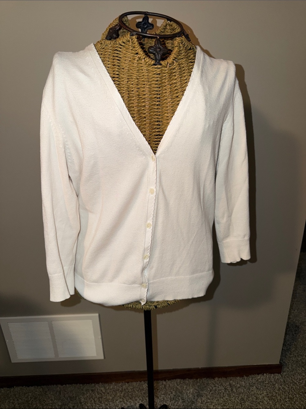 GAP Cream V-Neck Button Front Sweater